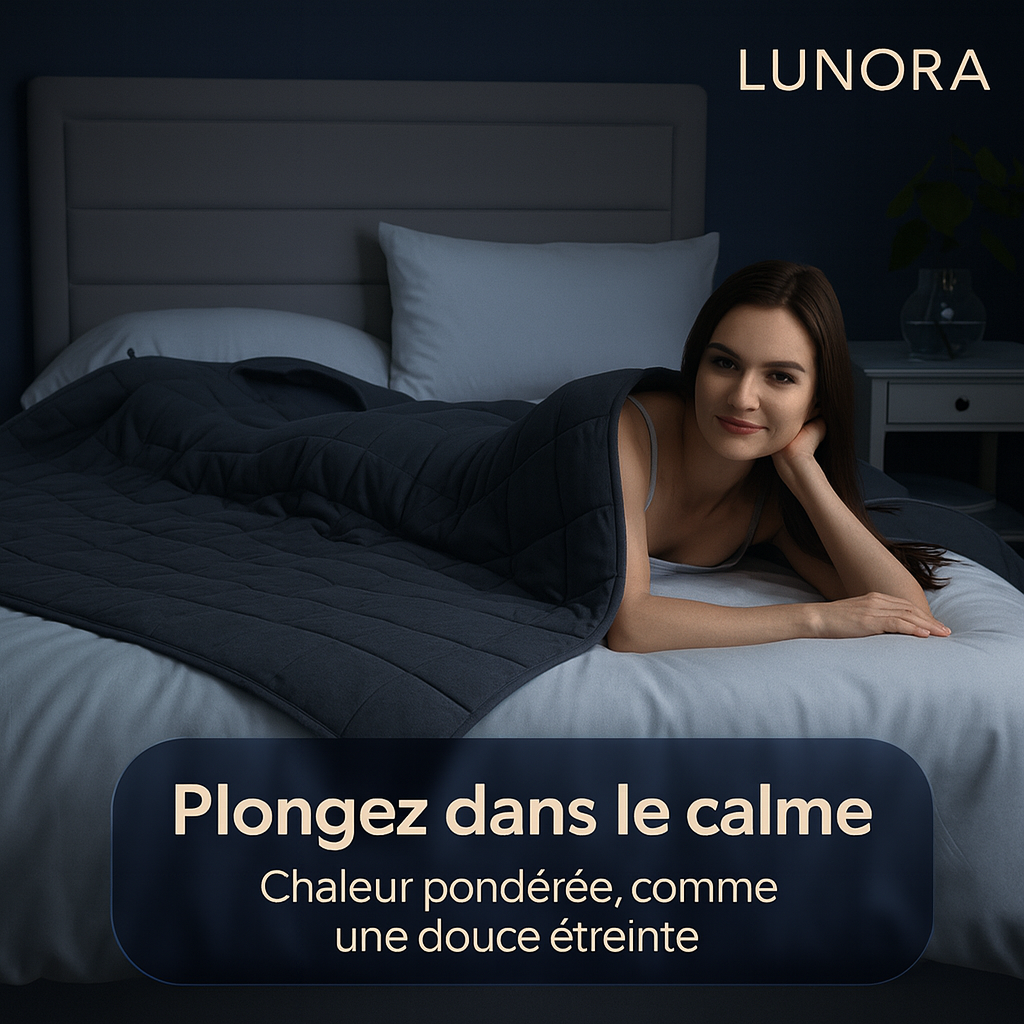 Couverture Lestée Lunora™ — Le Sommeil Profond à Portée de Nuit