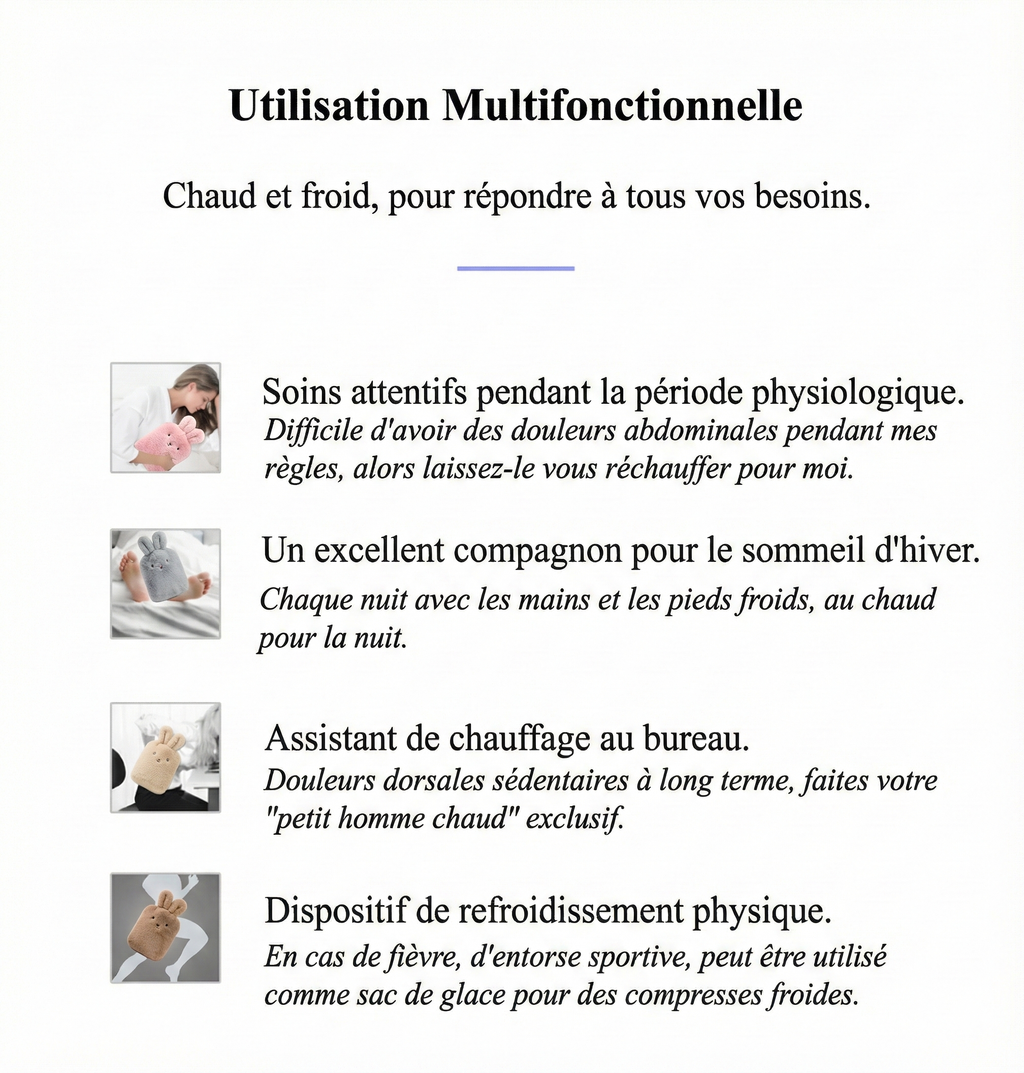 Bouillotte Doudou "Lapin Zen" — Chaleur Apaisante & Réconfortante