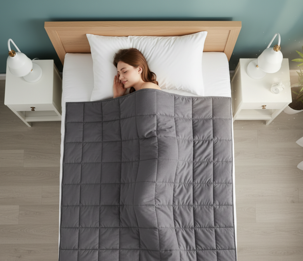 Couverture Lestée Lunora™ — Le Sommeil Profond à Portée de Nuit