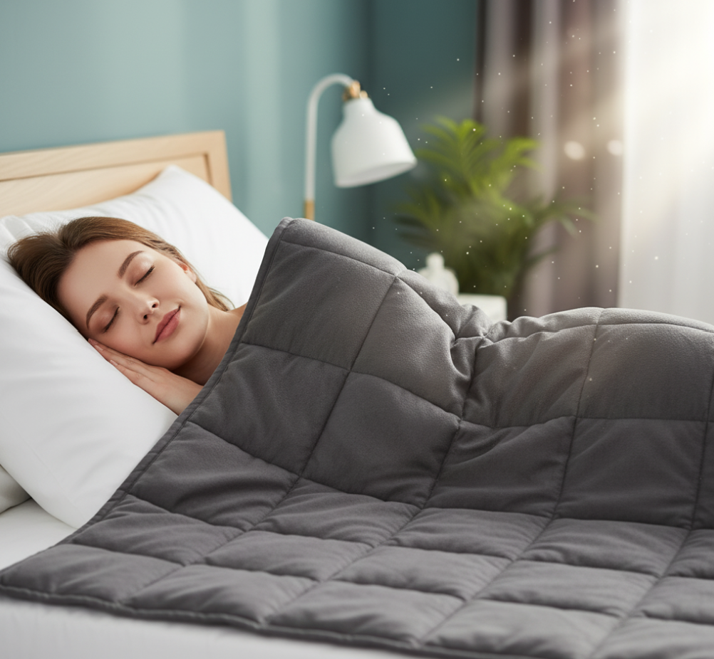 Couverture Lestée Lunora™ — Le Sommeil Profond à Portée de Nuit